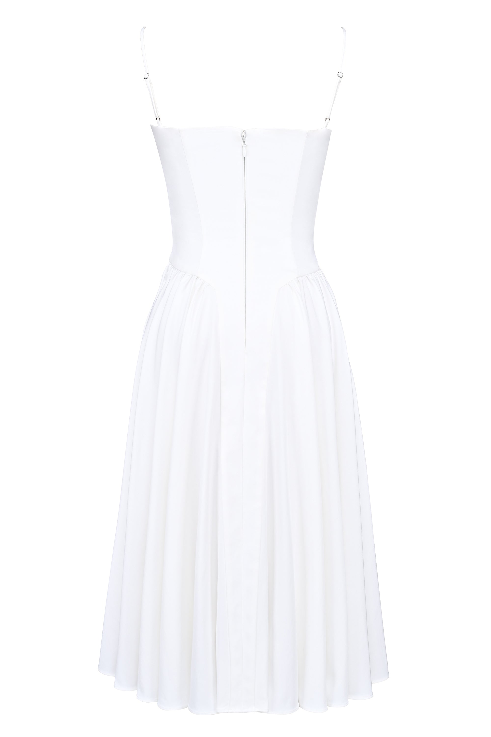 white corset midi dress
