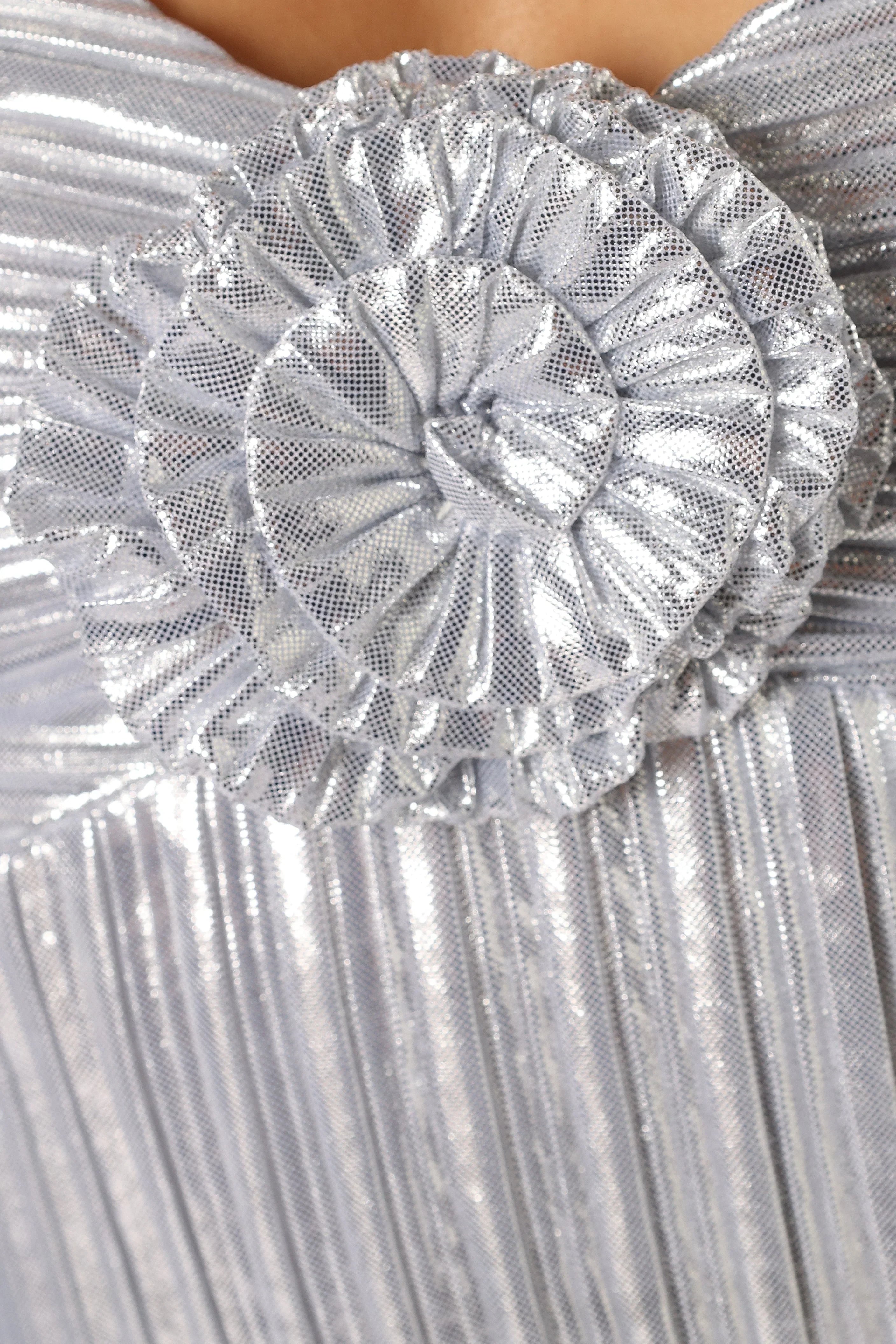 Nyra Rose Detail Top - Silver