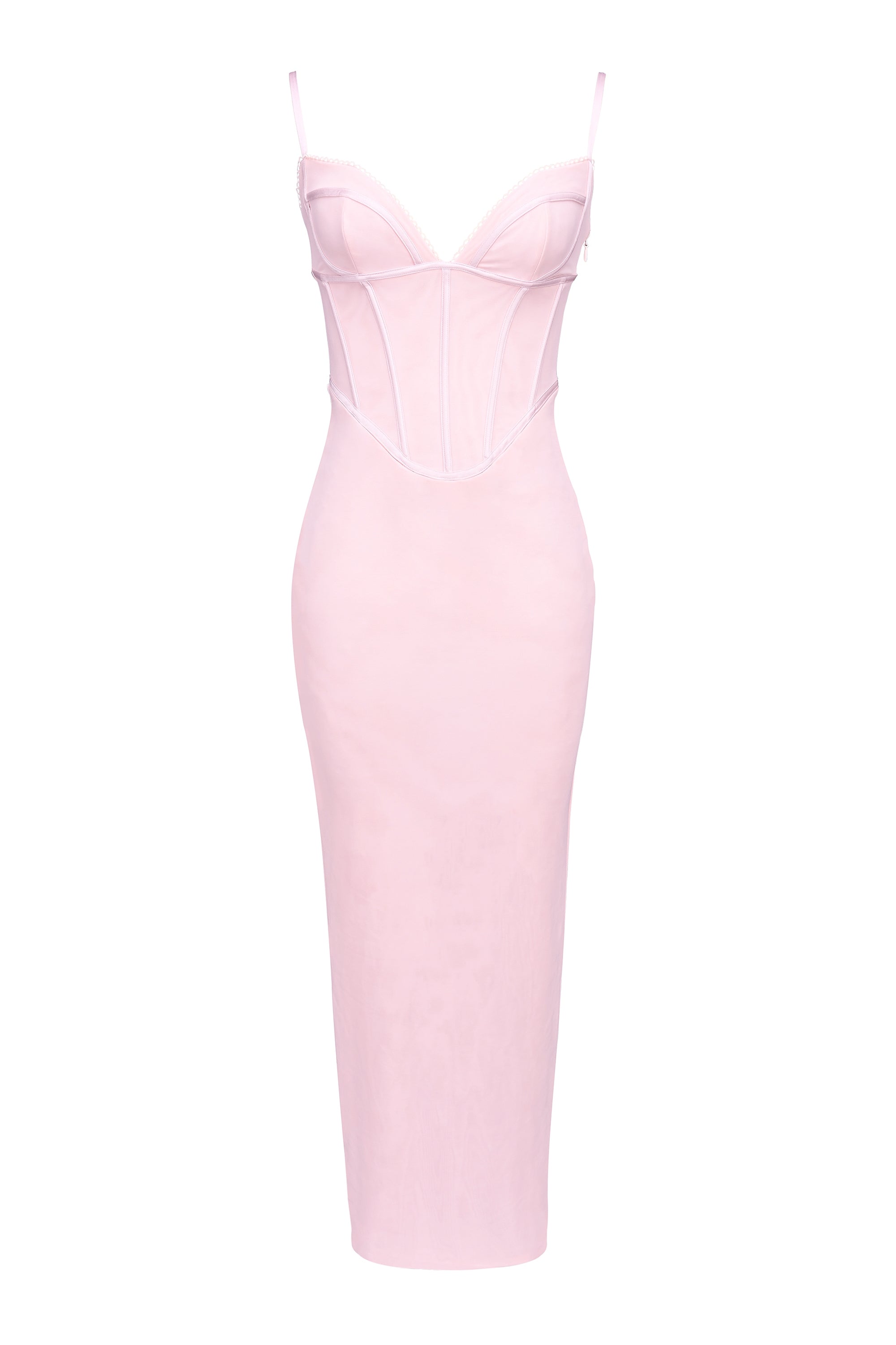 pink mesh bodycon maxi dress