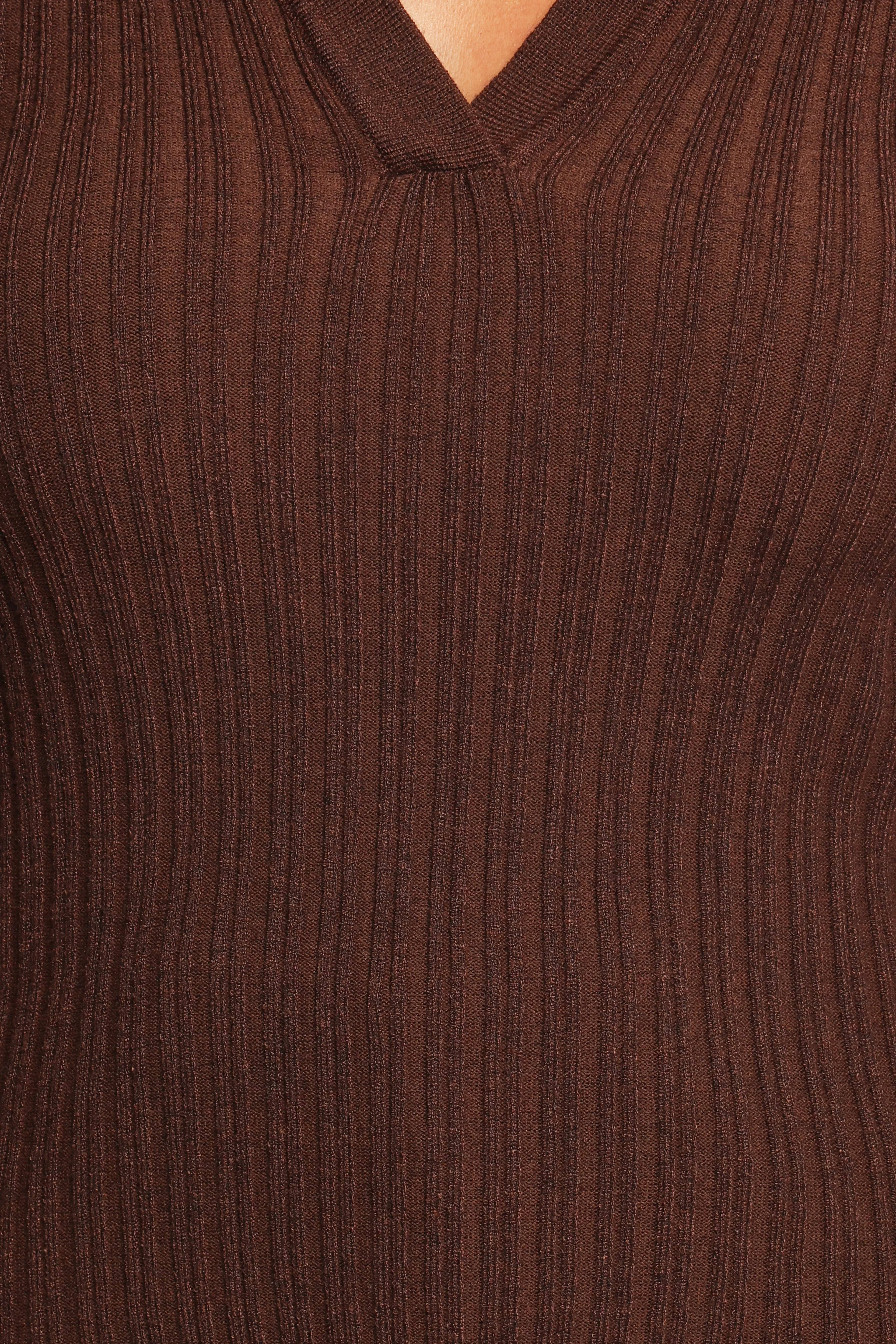 Emmerson Long Sleeve Knit Top - Chocolate