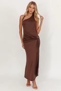 Kimbra Waist Sash Midi Dress Chocolate