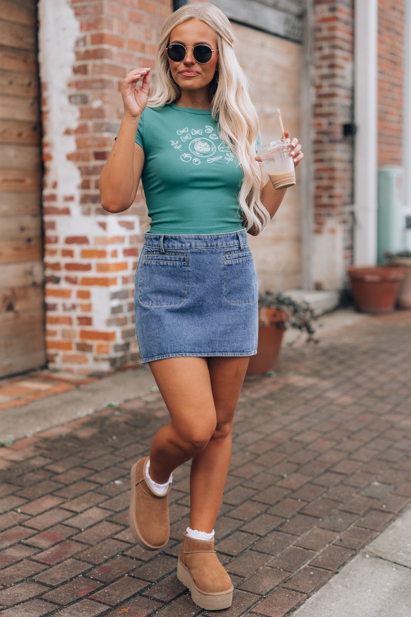 High Waist Denim Mini Skirt FINAL SALE