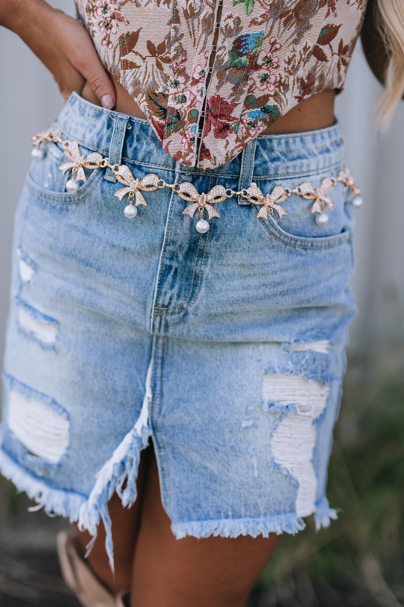 Grayson Mid Rise Denim Skirt