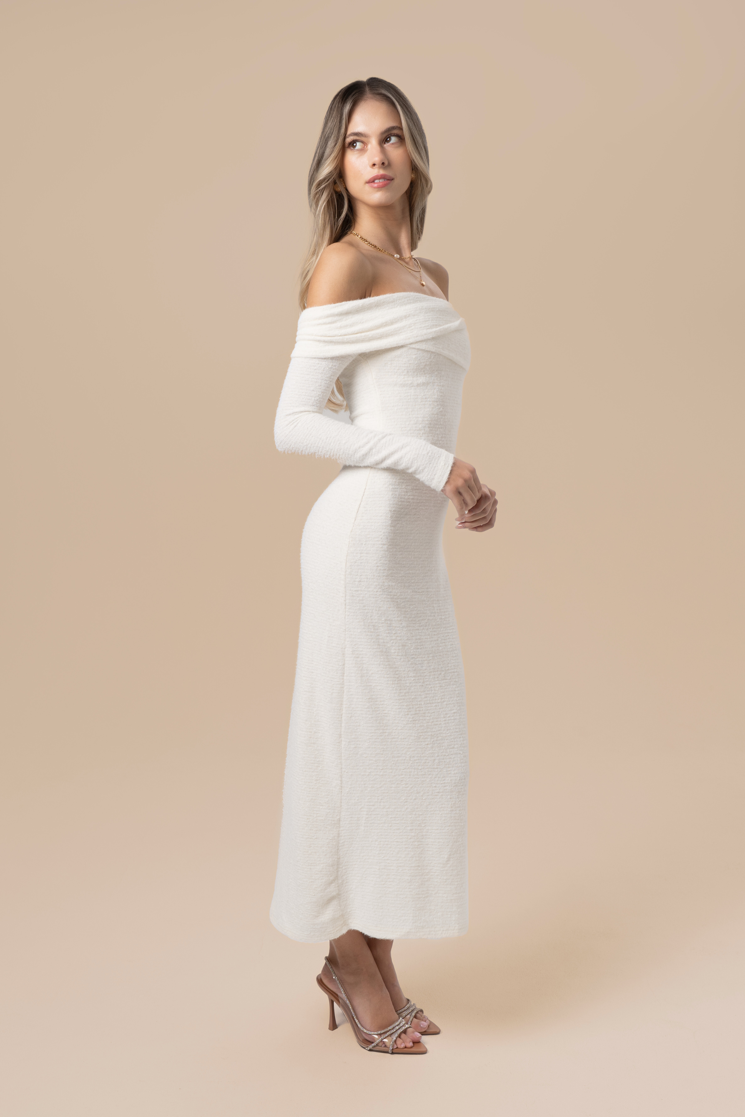 Romy Off-Shoulder Long Sleeve Knit Maxi