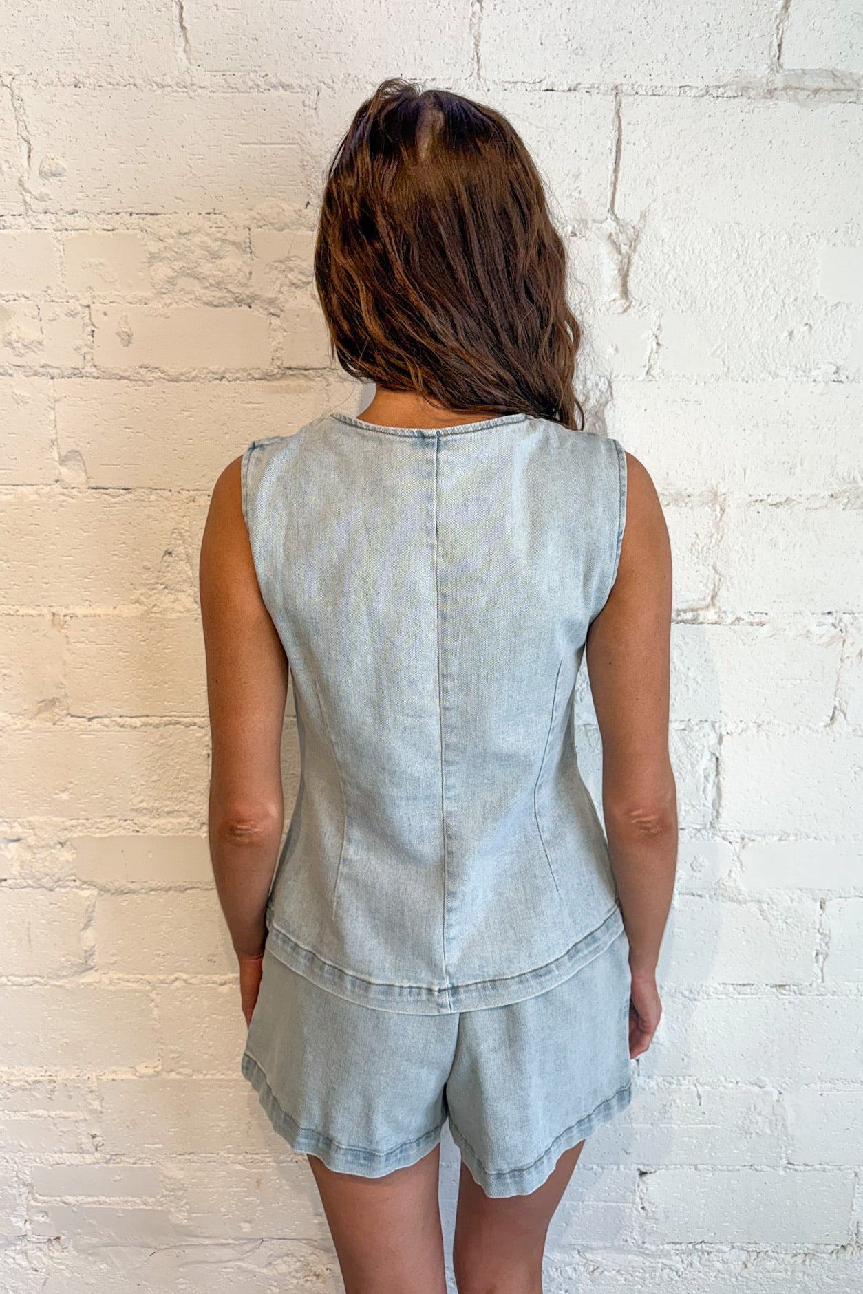 Vintage Button Denim Vest