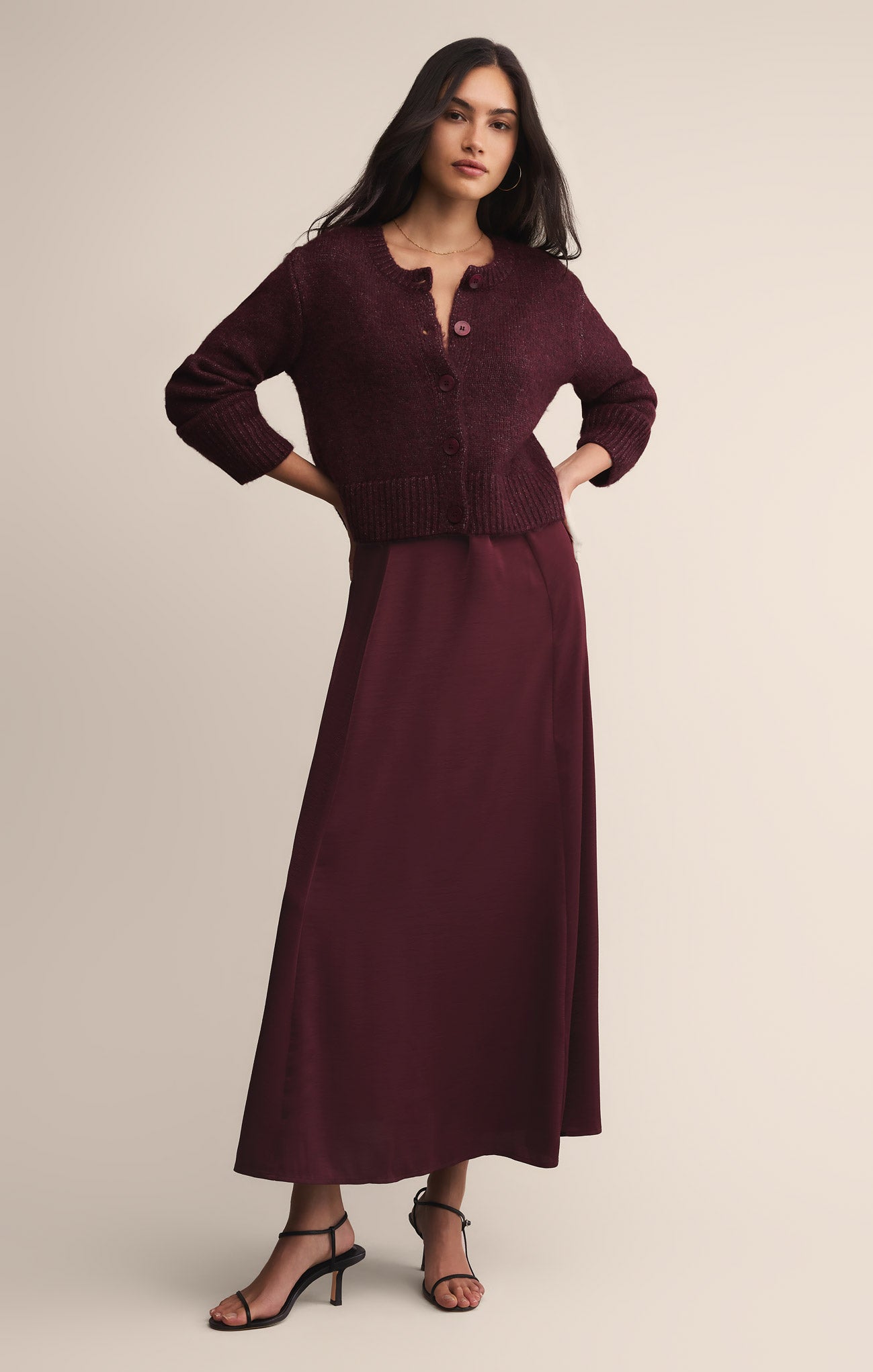 Northpointe Satin Midi Skirt