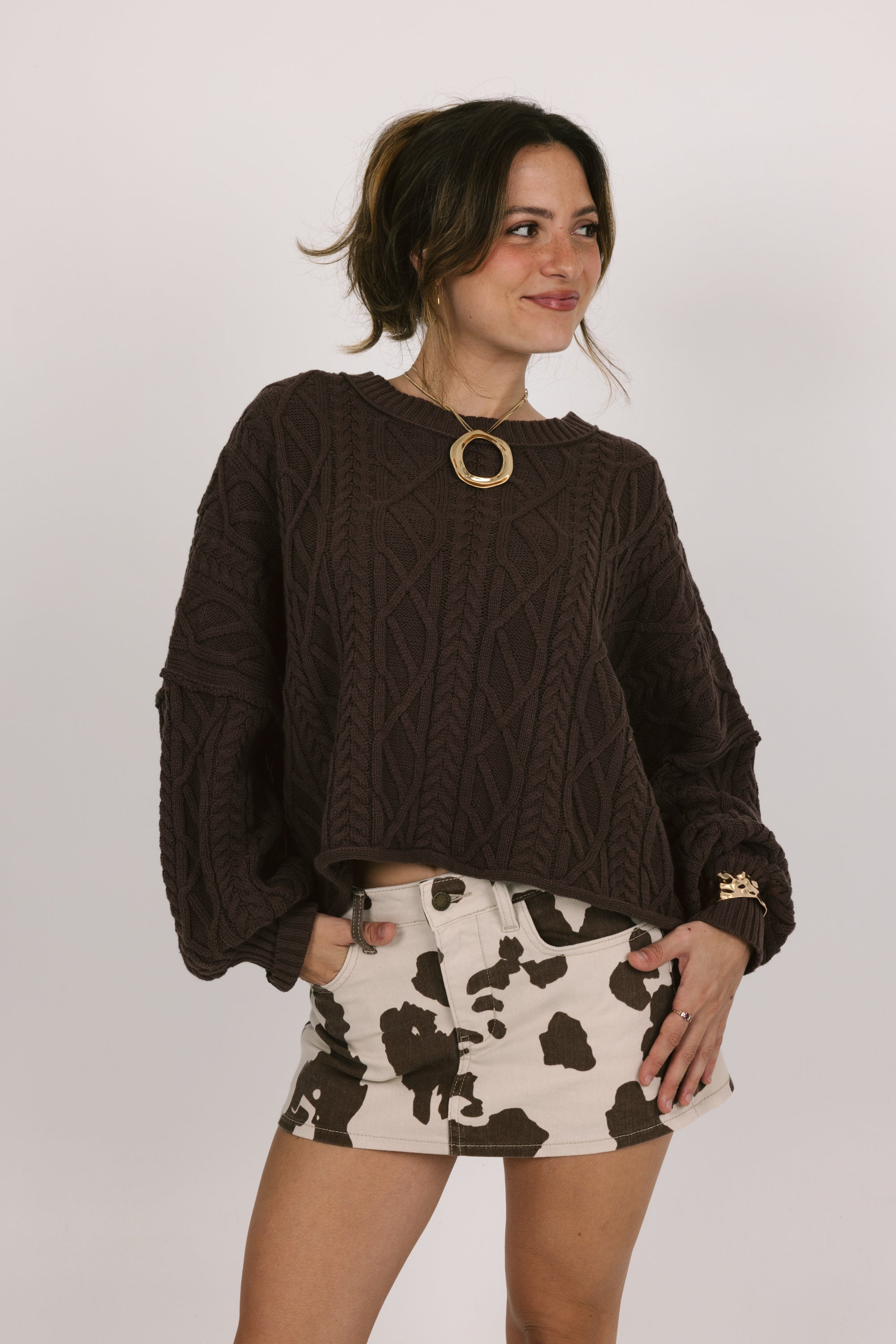 All Day Skort in Cow Print