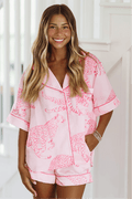 Cheetah Button Down Pajama Top - Pink
