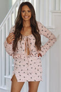 Ribbons and Ruffles Crop Top - Pink  (FINAL SALE)