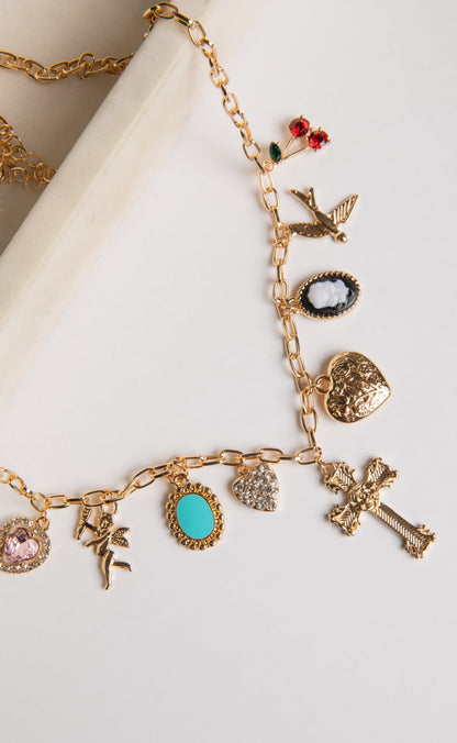 Cassidy Gold Charm Necklace